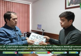 2023 йил 1 январдан бошлаб эски намунадаги техник паспорт ва техник гувоҳнома, тракторчи-машинист гувоҳнома ва давлат рақам белгиси ҳақиқий эмас деб ҳисобланади